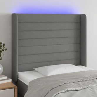 vidaXL Cabecero Con Led De Tela Gris Oscuro 93x16x118/128 Cm Vidaxl
