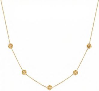 Made by Mary Cubic Zirconia Birthstone Flower Station Necklace in Gold August at Nordstrom
