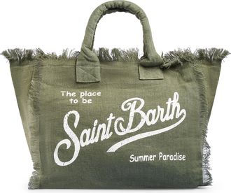 MC2 Saint Barth Spacious Textured Linen Shoulder Bag with Padded Handles