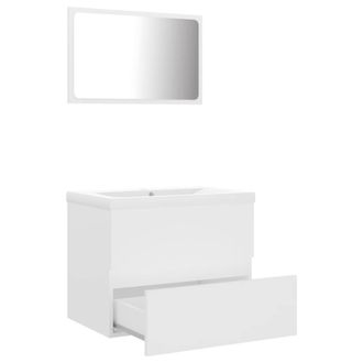 Berkfield Home Elegant Bathroom Furniture Set White Engineered Wood