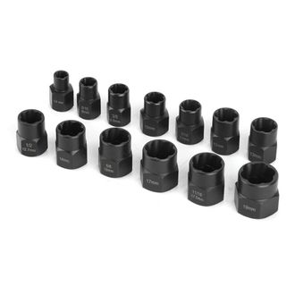 OEM Adecuado Para Juegos De Llaves De Impacto De 13 Piezas Para Extraer Pernos Y Tuercas, Fabricadas En Acero Cromo-vanadio, Tama&ntilde;os De 6,4 Mm A 19 Mm