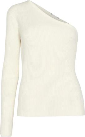 Co'Couture Badu Asym 11 Ecru Tops - Dames - Ronde hals truien - Beige - L - Polyester - Truien & Vesten