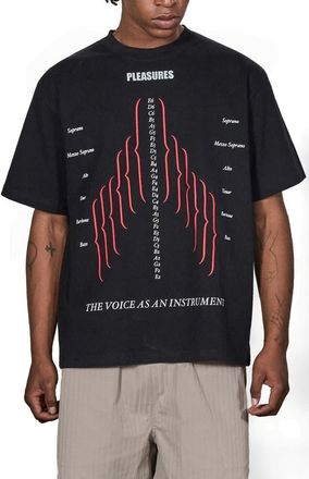 Pleasures Choir Heavyweight Graphic T-Shirt in Black at Nordstrom, Size Xx-Large
