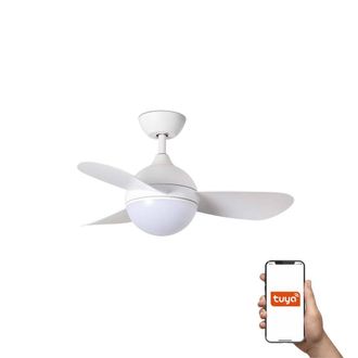 Netlighting Hvar Small 3 Blade Ceiling Fan White Light 3000 4500 6500K Smart