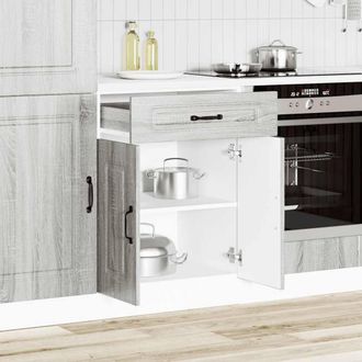 Berkfield Home Kitchen Base Cabinet Kalmar Grey Sonoma Engineered Wood