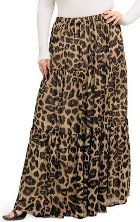 Flying Tomato Leopard Print Tiered Maxi Skirt at Nordstrom Rack, Size 1 X