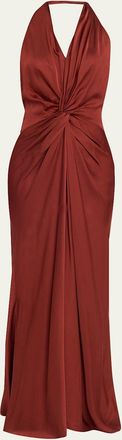 A.L.C. Mabel Twist-Front Halter Gown