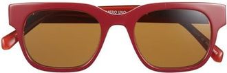Eyebobs Numero Uno 49mm Rectangular Polarized Sunglasses in Wine /Blush Layer /Brown at Nordstrom