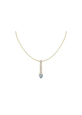 Bespoke 18ct yellow gold, diamond & aquamarine pendant necklace