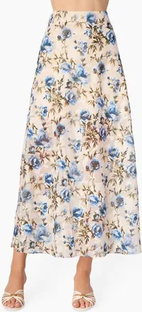 Cami NYC Jayna Floral Burnout Chiffon Maxi Skirt in Daydream at Nordstrom, Size Xx-Small