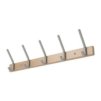 OEM Perchero De Pared, Perfil De Madera, Haya 9 Sombreros / 9 Abrigos Longitud: 1300 Mm, Espacio Entre Ganchos 150 Mm