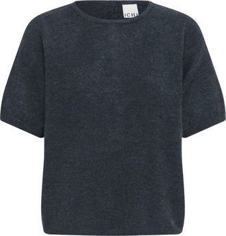 Ichi Ihluls O-Neck Pullover - Dames - Ronde hals truien - Grijs - XS - Truien & Vesten
