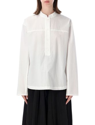 STUDIO NICHOLSON Vega Boxy Band Collar Shirt