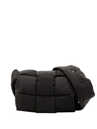 Bottega Veneta 2012-2025 Candy Nylon Intrecciato Padded Tech Cassette crossbody bag - Black