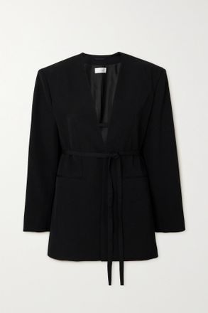 The Row Blazer In Lana Con Cintura Clio - Nero