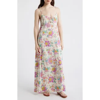 Rip Curl Half Moon Print Sleeveless Maxi Dress in Multi Color at Nordstrom, Size Xx-Large