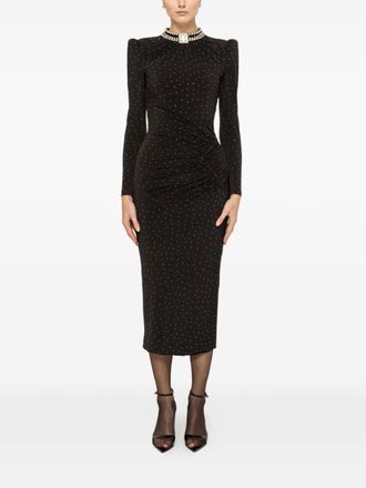 Nissa crystal-embellished midi dress - Nero