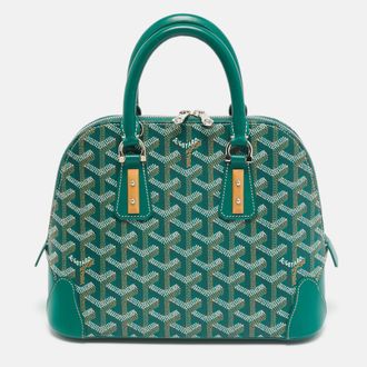 Goyard Vendome Mini Greeen Goyardine Coated Canvas And Leather Satchel
