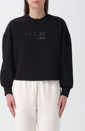 A|X Armani Exchange Felpa a girocollo in misto cotone con logo di strass