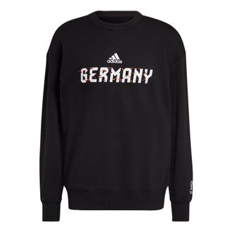 adidas Solid Color Brand Round Neck Long Sleeves Hoodie Mens Black HD6352