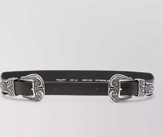 Golden Goose leather double buckle belt
