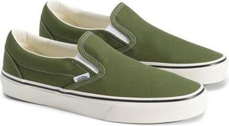 Vans Classic Slip-On Sneaker in Duck Canvas Green Balsam at Nordstrom, Size 13
