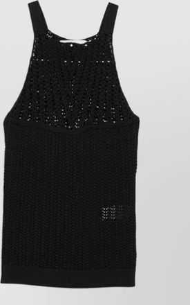 Iro sleeveless halterneck crochet top open knit