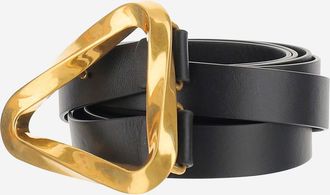 Bottega Veneta Womens Belt Grasp Black Leather Calfskin