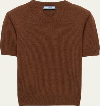Prada Short Sleeve Cashmere Sweater