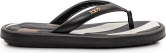 Tod's Logo-Detail Teenslippers - Dames - Slippers - Zwart - 39 EU - Leer - Schoenen