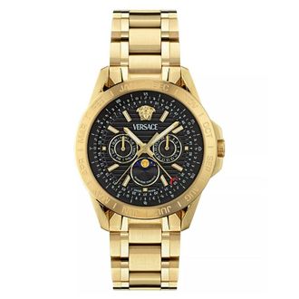 Versace Galaxy Moonphase Quartz Black Dial Mens Watch VE0K00425