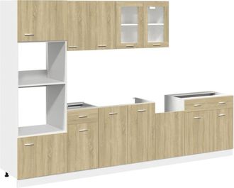 vidaXL Vidaxl - Conjunto De Armarios De Cocina lyon De 7 Piezas De Madera De Ingenier&iacute;a De Roble Sonoma
