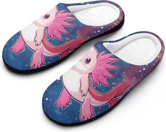 Generic Galaxy Axolotl Mens Slippers Comfortable And Non-slip Cotton Slipper Shoe for House