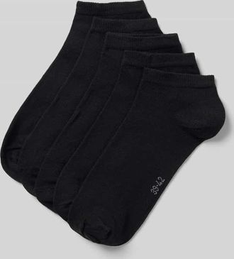 Camano Sneakersocken im 5er-Pack mit gerippten B&uuml;ndchen in Black, Gr&ouml;&szlig;e 39-42