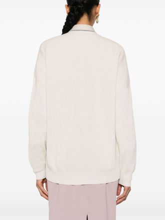 Brunello Cucinelli Womens Monili-Chain Ribbed Jumper Aw24 W