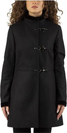 Fay Double-Breasted Jas - Dames - Mantel - Zwart - XL - Wol - Jassen