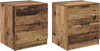 vidaXL Bedside Cabinet 2 pcs Old wood 45 x 39 x 50 cm Engineered wood vidaXL