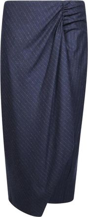 Pinko Midi Flanellen Rok - Dames - Midirokken - Blauw - S - Rokken