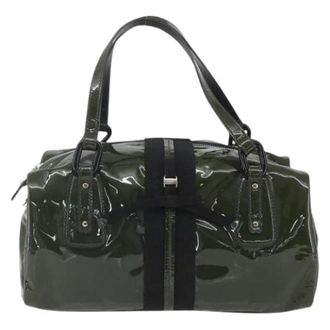 Ferragamo Pre-owned Handbags, female, Green, Size: ONE SIZE Pre-owned Leather Handbag