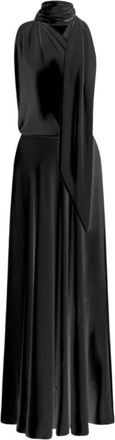 Alberta Ferretti Abito Velluto Lucido - Dames - Maxi kleedjes - Zwart - M - Kleedjes