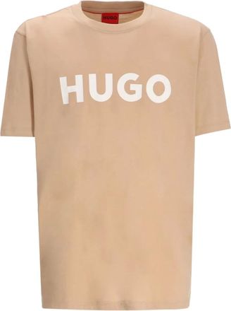 HUGO BOSS logo-print T-shirt - men - Cotton - S - Neutrals