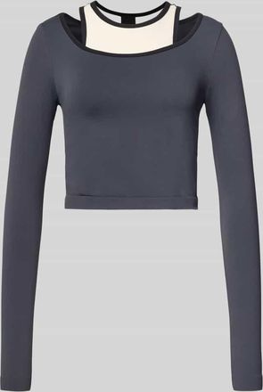 P.E Nation Cropped Longsleeve im Double-Layer-Look Modell SUTTON in Marine, Gr&ouml;&szlig;e XS