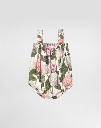 Dolce & Gabbana Hydrangea-print Poplin Romper - Woman Multicolor 9/12 Months