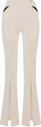 Elisabetta Franchi Lightweight Crepe Cut Outs Slit Trousers