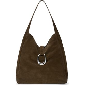 Staud Maya Suede Hobo Bag in Truffle at Nordstrom