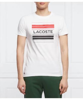 Lacoste Sport Stylized Logo Print T-Shirt In White