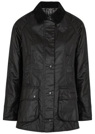 Barbour Beadnell Black Waxed Cotton Jacket - 18 (UK 18 /xxl)
