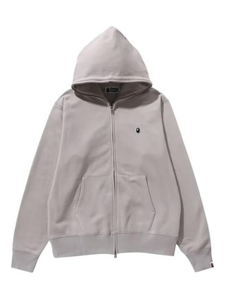 A Bathing Ape One Point zip-up hoodie - men - Polyester/Cotton - M - Grey