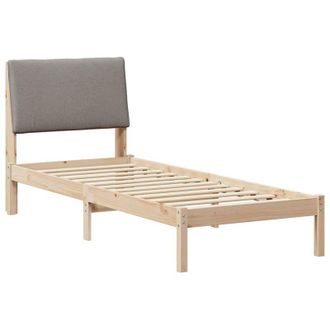 vidaXL Estructura De Cama Con Cabecera Marr&oacute;n Y Taupe 75 X 190 Cm Vidaxl
