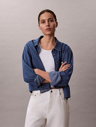 Calvin Klein JEANS Cropped Denim Dad Overhemd